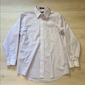 Stafford Purple and White Dress Shirt with Pointed Collar